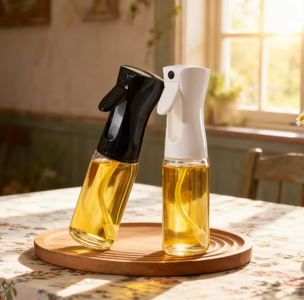 Set 2 Sprays de Aceite Recargables para Cocina y Air Fryer (Blanco + Negro)