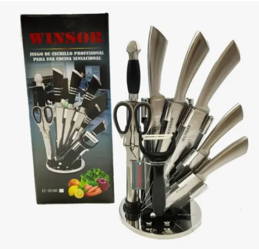 Set de Cuchillos Profesionales – Acero Inoxidable Negro