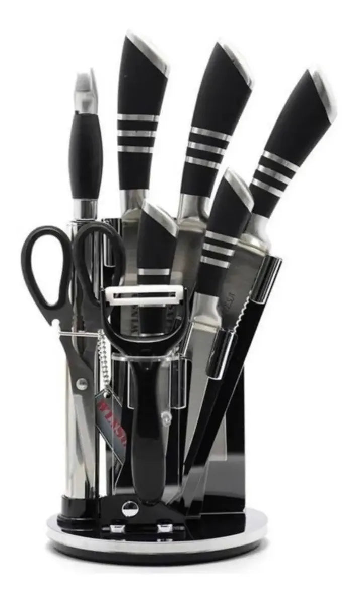 Set de Cuchillos Profesionales – Acero Inoxidable Negro