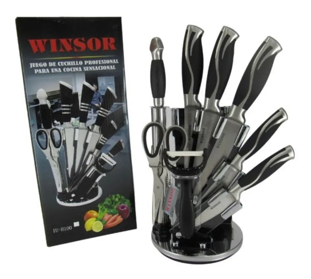 Set de Cuchillos Profesionales – Acero Inoxidable Negro