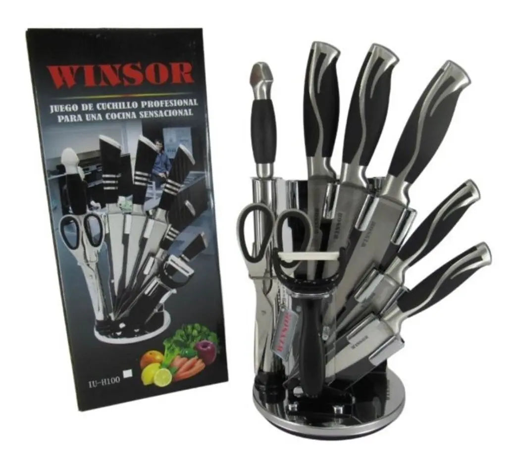 Set de Cuchillos Profesionales – Acero Inoxidable Negro